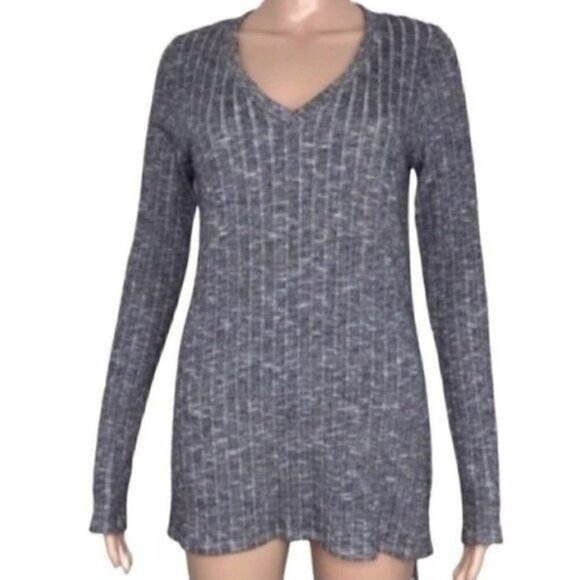 ANTHROPOLOGIE Deletta Gray Tunic Top Hi-Lo M - Picture 1 of 7